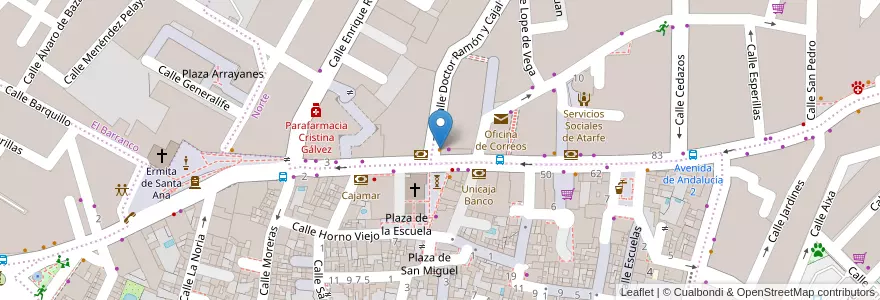 Mapa de ubicacion de Café - Bar Peña en スペイン, アンダルシア州, Granada, Comarca De La Vega De Granada, Atarfe.