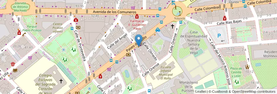 Mapa de ubicacion de Café-Bar Radi en اسپانیا, Castilla Y León, سالامانکا, Campo De Salamanca, سالامانکا.