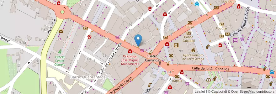 Mapa de ubicacion de Café Bar Rego en إسبانيا, كانتابريا, منطقة كانتابريا, Besaya, Torrelavega.