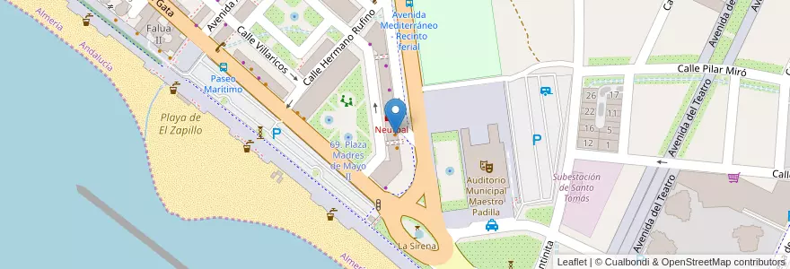 Mapa de ubicacion de Café Bar Ronda-C en España, Andalucía, Almería, Almería.