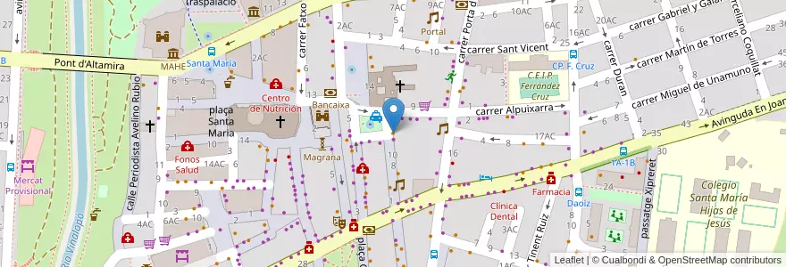 Mapa de ubicacion de Café-Bar Suquer en 西班牙, Comunitat Valenciana, Alacant / Alicante, El Baix Vinalopó, Elx / Elche.