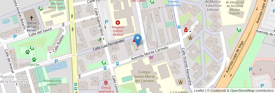Mapa de ubicacion de Cafe Bar Thisis en Spanje, Murcia, Murcia, Área Metropolitana De Murcia, Murcia.