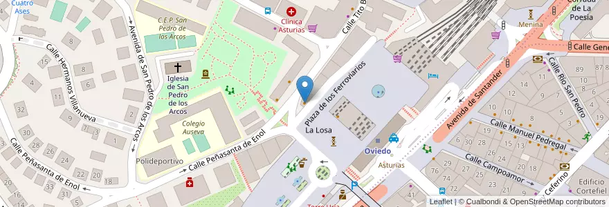 Mapa de ubicacion de Café Bariloche en 스페인, 아스투리아스, 아스투리아스, Oviedo.