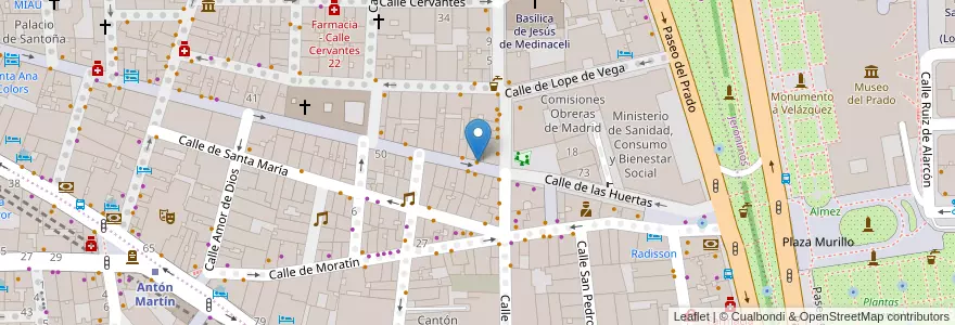 Mapa de ubicacion de Cafe Belle Bombon en Spanje, Comunidad De Madrid, Comunidad De Madrid, Área Metropolitana De Madrid Y Corredor Del Henares, Madrid.