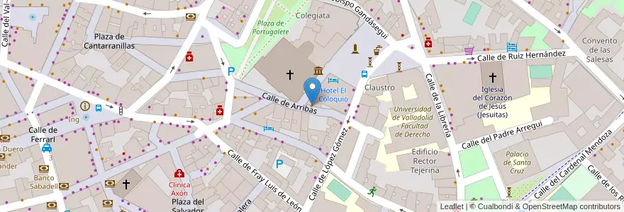 Mapa de ubicacion de Café Berlin en Espagne, Castille-Et-León, Valladolid, Valladolid.