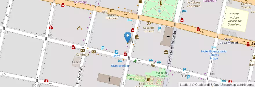 Mapa de ubicacion de Cafe Billar El Colon en الأرجنتين, Tucumán, San Miguel De Tucumán, Departamento Capital, San Miguel De Tucumán.