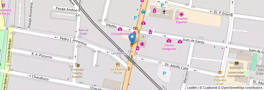 Mapa de ubicacion de Cafe Blada en Argentine, Chili, Mendoza, Godoy Cruz, Departamento Godoy Cruz, Distrito Ciudad De Godoy Cruz.