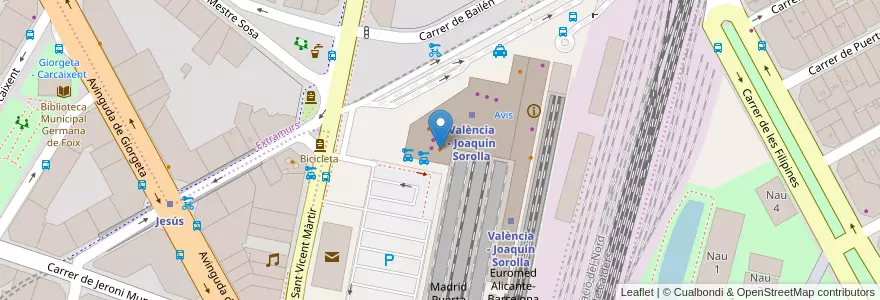 Mapa de ubicacion de Café Café en Espanha, Comunidade Valenciana, València / Valencia, Comarca De València, València.