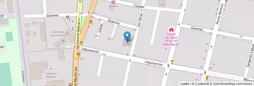 Mapa de ubicacion de Café Calvi en آرژانتین, شیلی, Mendoza, Godoy Cruz, Departamento Godoy Cruz, Distrito Ciudad De Godoy Cruz.