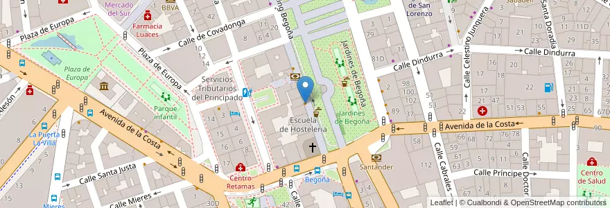 Mapa de ubicacion de Café Camín en スペイン, アストゥリアス州, アストゥリアス州, Gijón/Xixón.