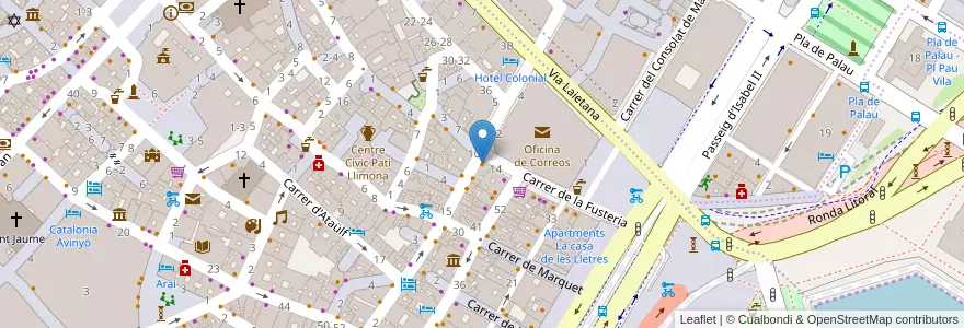 Mapa de ubicacion de Cafè Caracas en España, Catalunya, Barcelona, Barcelonès, Barcelona.
