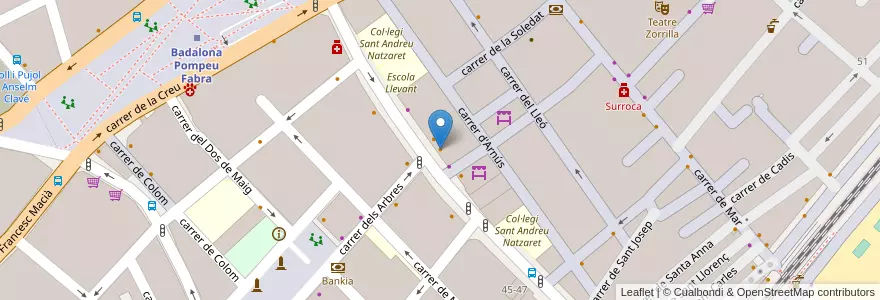 Mapa de ubicacion de Café Caracas en Espanha, Catalunha, Barcelona, Barcelonès, Badalona.