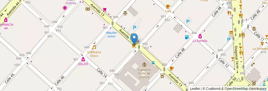 Mapa de ubicacion de Cafe, Casco Urbano en Argentinien, Provinz Buenos Aires, Partido De La Plata, La Plata.