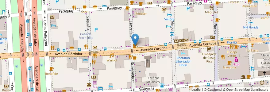 Mapa de ubicacion de Café Castelar, Retiro en Аргентина, Буэнос-Айрес, Comuna 1, Буэнос-Айрес.