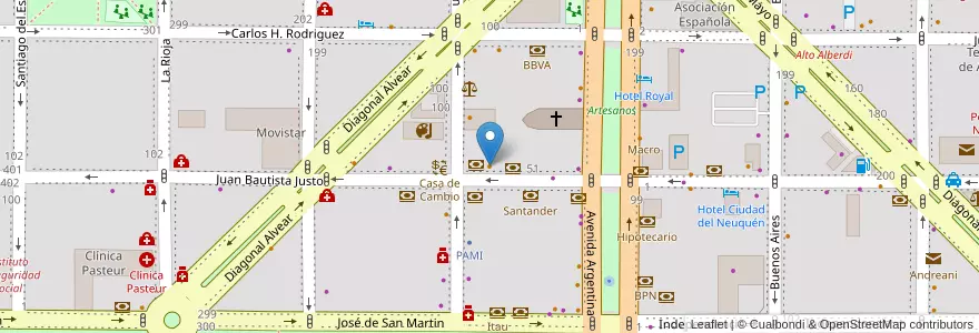 Mapa de ubicacion de Cafe Center en Arjantin, Şili, Neuquén, Departamento Confluencia, Municipio De Neuquén, Neuquén.