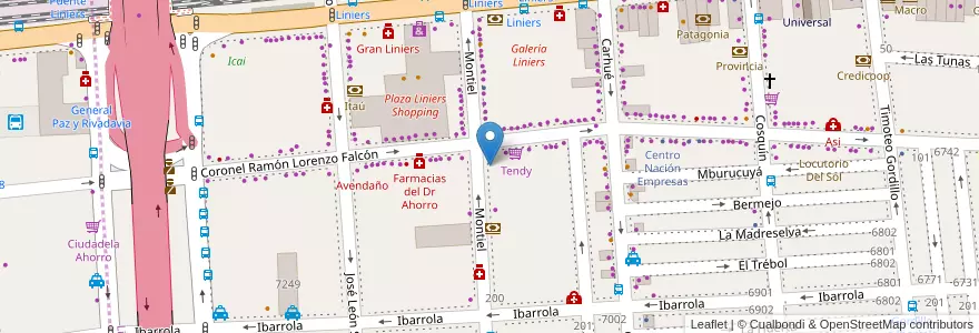 Mapa de ubicacion de Cafe Chocolate, Liniers en Arjantin, Ciudad Autónoma De Buenos Aires, Comuna 9, Buenos Aires.