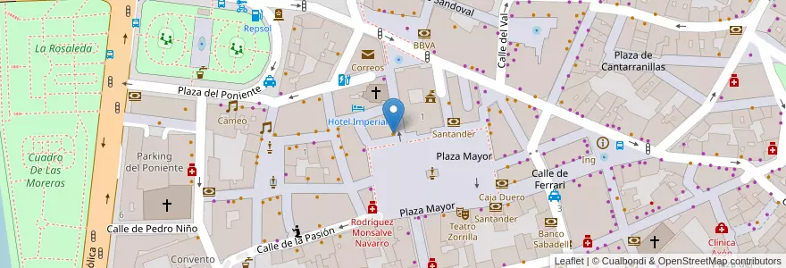 Mapa de ubicacion de Café Continental en Sepanyol, Castilla Y León, Valladolid, Valladolid.