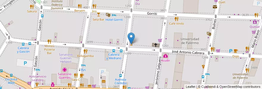 Mapa de ubicacion de Café Cortázar, Palermo en Argentinië, Ciudad Autónoma De Buenos Aires, Buenos Aires.