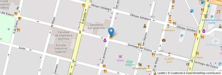 Mapa de ubicacion de Café Cortéz en آرژانتین, سانتافه, Departamento La Capital, Santa Fe Capital, سانتافه.