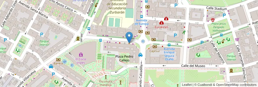 Mapa de ubicacion de Café de Indias en Spain, Extremadura, Badajoz, Tierra De Badajoz, Badajoz.