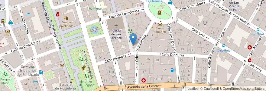Mapa de ubicacion de Café de la Academia en Spanien, Asturien, Asturien, Gijón/Xixón.