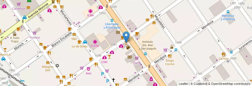 Mapa de ubicacion de Café de la Esquina, Belgrano en 阿根廷, Ciudad Autónoma De Buenos Aires, 布宜诺斯艾利斯, Comuna 13.