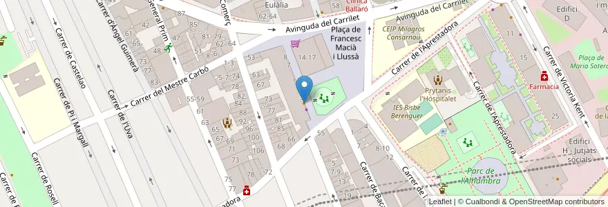 Mapa de ubicacion de Cafè de la Plaça en 西班牙, Catalunya, Barcelona, Barcelonès, L'Hospitalet De Llobregat.