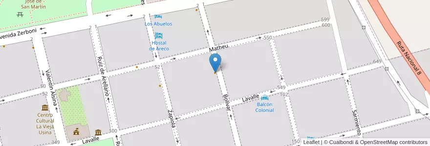 Mapa de ubicacion de Café de Las Artes en アルゼンチン, ブエノスアイレス州, Partido De San Antonio De Areco, San Antonio De Areco.