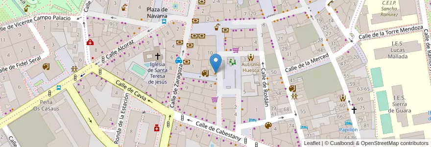Mapa de ubicacion de Café de las Letras en İspanya, Aragón, Huesca, Hoya De Huesca / Plana De Uesca, Huesca.
