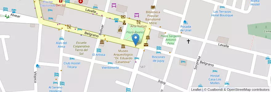 Mapa de ubicacion de Cafe de las Luces en Argentinien, Jujuy, Departamento Tilcara, Municipio De Tilcara.