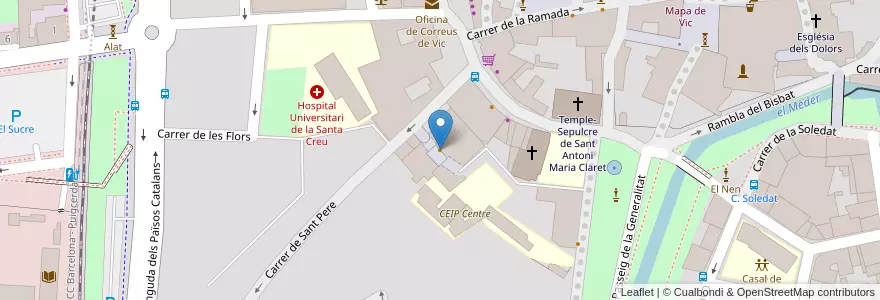 Mapa de ubicacion de Cafè de l'Orfeó en İspanya, Catalunya, Barcelona, Osona, Vic.