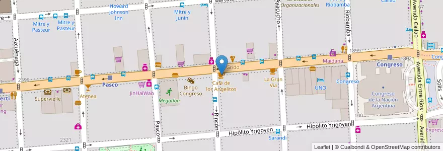 Mapa de ubicacion de Café de los Angelitos, Balvanera en 阿根廷, Ciudad Autónoma De Buenos Aires, Comuna 3, 布宜诺斯艾利斯.