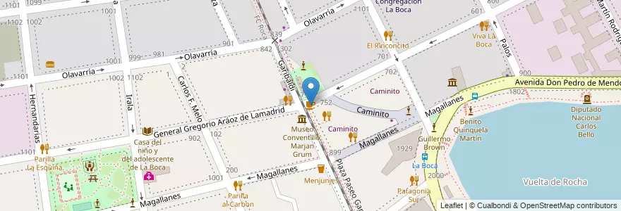 Mapa de ubicacion de Cafe de los artistas, Boca en الأرجنتين, Ciudad Autónoma De Buenos Aires, Comuna 4, Buenos Aires.