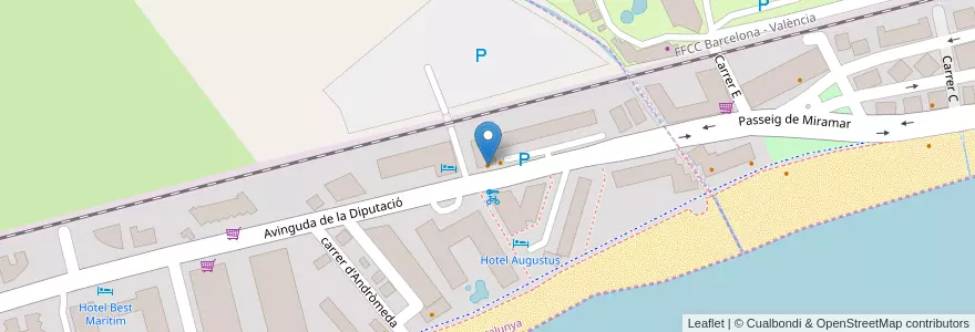 Mapa de ubicacion de Cafe de Paris en Espanha, Catalunha, Tarragona, Baix Camp, Cambrils.
