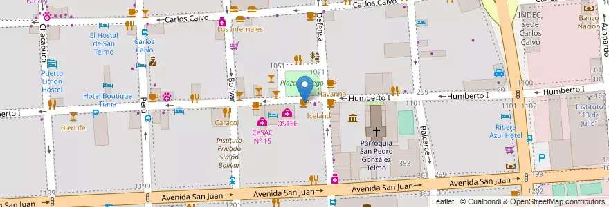 Mapa de ubicacion de Café del Arbol, San Telmo en Аргентина, Буэнос-Айрес, Comuna 1, Буэнос-Айрес.