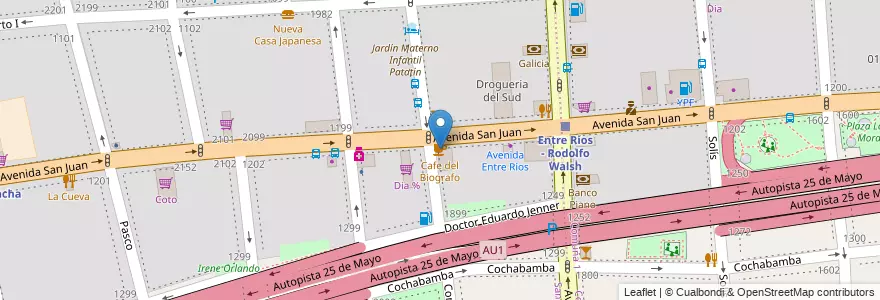 Mapa de ubicacion de Cafe del Biografo, San Cristobal en 아르헨티나, Ciudad Autónoma De Buenos Aires, Comuna 3, 부에노스아이레스.