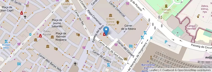 Mapa de ubicacion de Café del Born en Spanje, Catalonië, Barcelona, Barcelonès, Barcelona.