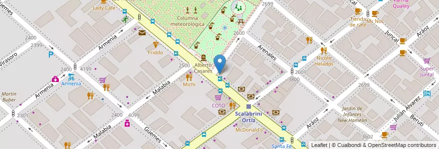 Mapa de ubicacion de Café del Botánico, Palermo en アルゼンチン, Ciudad Autónoma De Buenos Aires, ブエノスアイレス, Comuna 14.