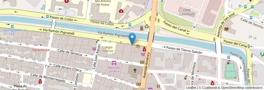 Mapa de ubicacion de Café del Canal en إسبانيا, أرغون, سرقسطة, Zaragoza, سرقسطة.