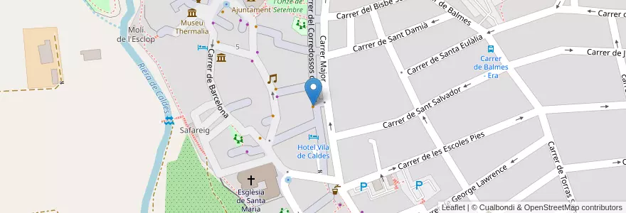 Mapa de ubicacion de Cafè del Centre en اسپانیا, Catalunya, Barcelona, Vallès Oriental, Caldes De Montbui.