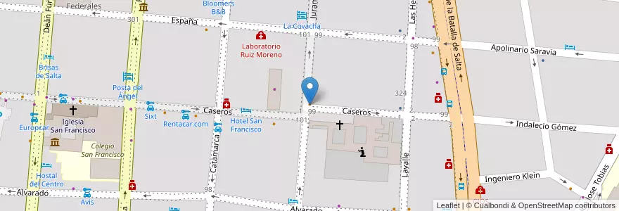 Mapa de ubicacion de Cafe del Convento en Аргентина, Сальта, Capital, Municipio De Salta, Salta.