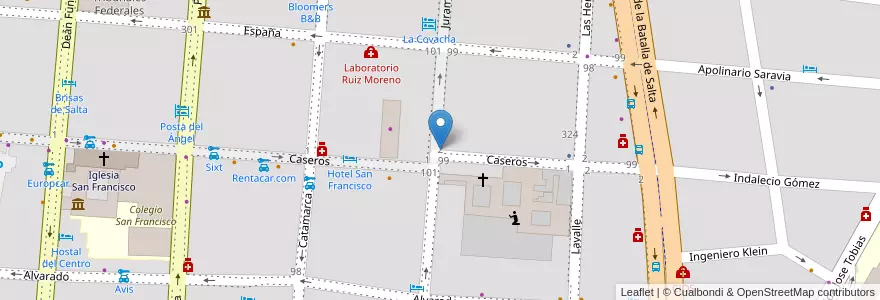 Mapa de ubicacion de Café Del Convento en Argentinië, Salta, Capital, Municipio De Salta, Salta.