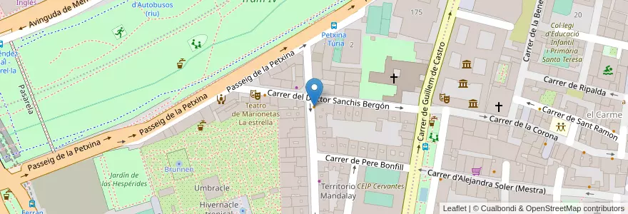 Mapa de ubicacion de Cafe del Duende en スペイン, バレンシア州, València / Valencia, Comarca De València, València.