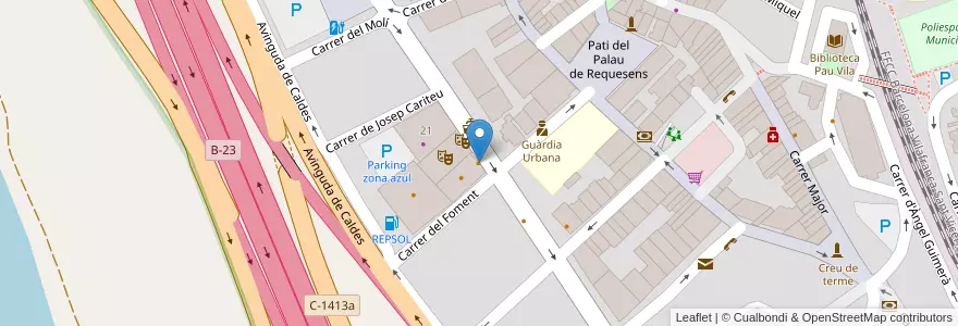 Mapa de ubicacion de Cafè del Foment en 스페인, Catalunya, Barcelona, Baix Llobregat, Molins De Rei.