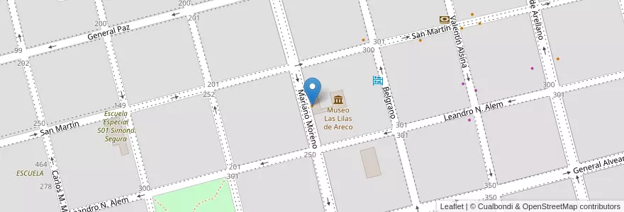 Mapa de ubicacion de Café del Museo en 아르헨티나, 부에노스아이레스주, Partido De San Antonio De Areco, San Antonio De Areco.