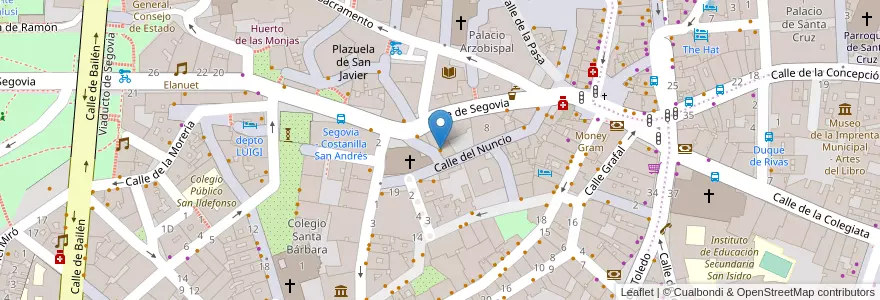 Mapa de ubicacion de Café del Nuncio en Espanha, Comunidade De Madrid, Comunidade De Madrid, Área Metropolitana De Madrid Y Corredor Del Henares, Madrid.