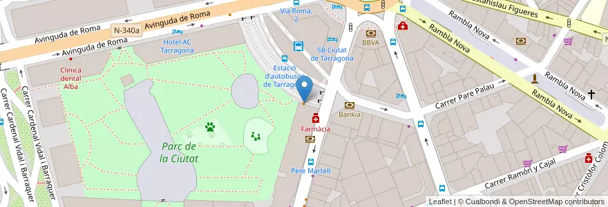 Mapa de ubicacion de Café del Parc en España, Catalunya, Tarragona, Tarragonès, Tarragona.