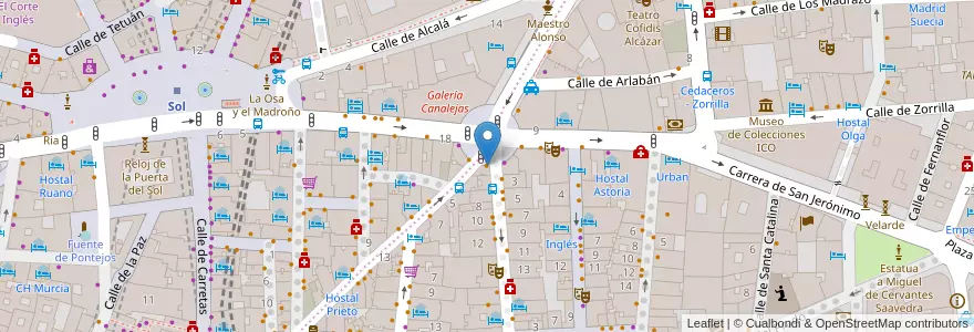 Mapa de ubicacion de Café del Príncipe en Spagna, Comunidad De Madrid, Comunidad De Madrid, Área Metropolitana De Madrid Y Corredor Del Henares, Madrid.