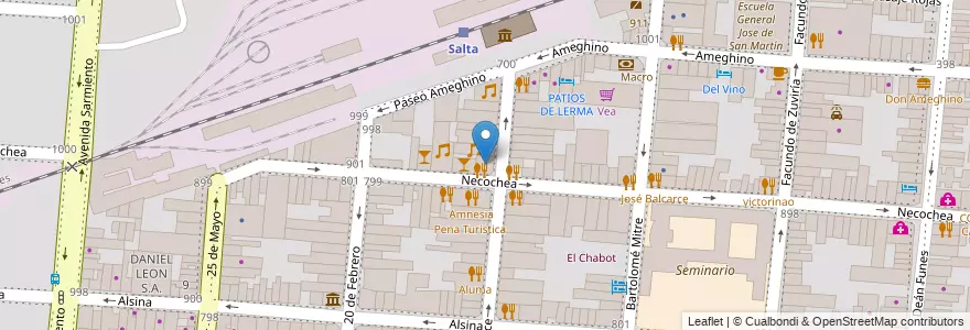 Mapa de ubicacion de Cafe del Tiempo en Arjantin, Salta, Capital, Municipio De Salta, Salta.