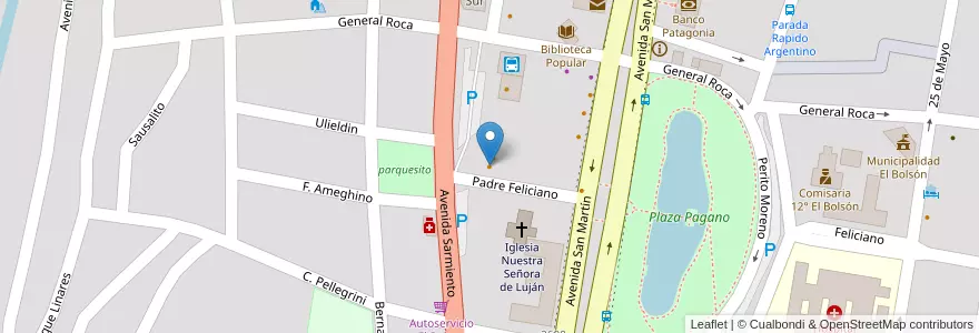 Mapa de ubicacion de Café Delirante. en الأرجنتين, تشيلي, ريو نيغرو, Departamento Bariloche, El Bolsón.